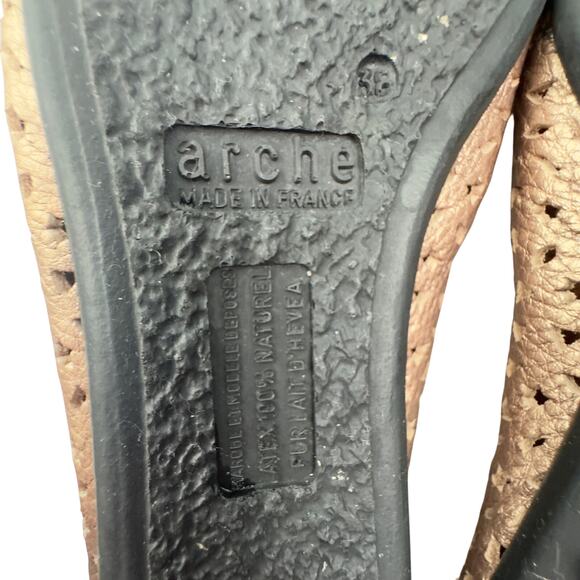 Arche Lilly Laser Cut Leather Butter Soft Metallic Ballet Flats Women's 38/7.5-8 - Picture 10 of 11